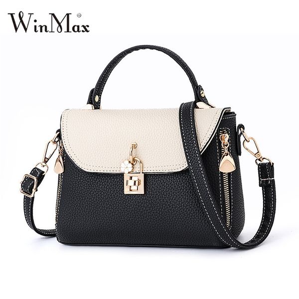 

2018 winmax ladies handle bag pu leather crossbody messenger bags for women girls fashion small shoulder bags office handbag