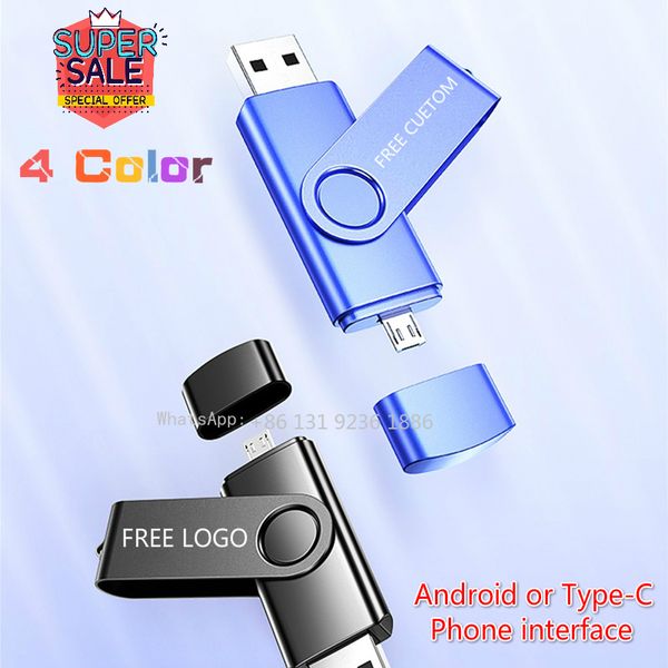 OTG USB Flash 16GB 64GB Type-C USB флэш-накопитель 128GB Memory Stick Pendrive 32GB Micro интерфейс 4 ГБ U диск для компьютера и мобильного телефона