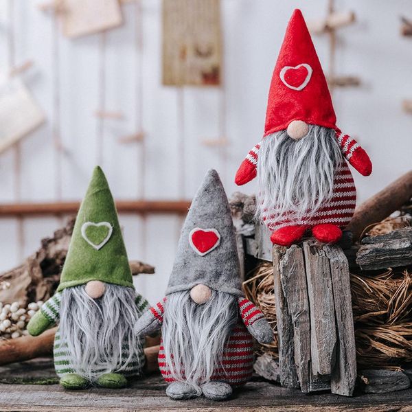 

christmas decoration heart-shape hat christmas snowman tree ornaments gift santa claus elk reindeer toy doll hang decorations