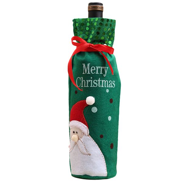 

christmas sequins wine bottle bag xmas santa snowman dinner decor cover