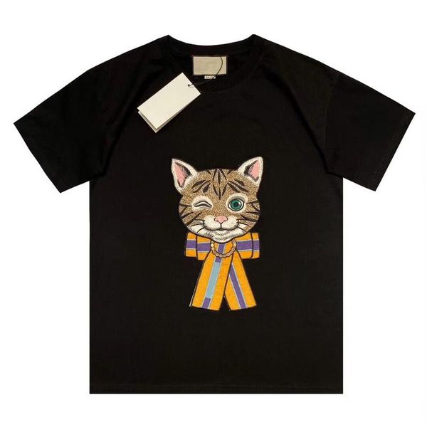 

2020 spring summer luxury fashion designer europe italy sequins cat tshirt men women t shirt casual cotton tee top, White;black