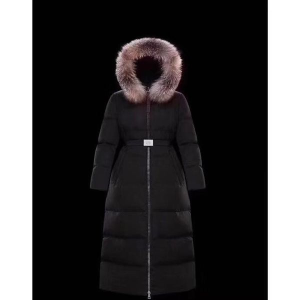 

women winter coats over the knee with belt warm long jacket hooded women clothes brand women winter coats overcoat snow outwear, Black