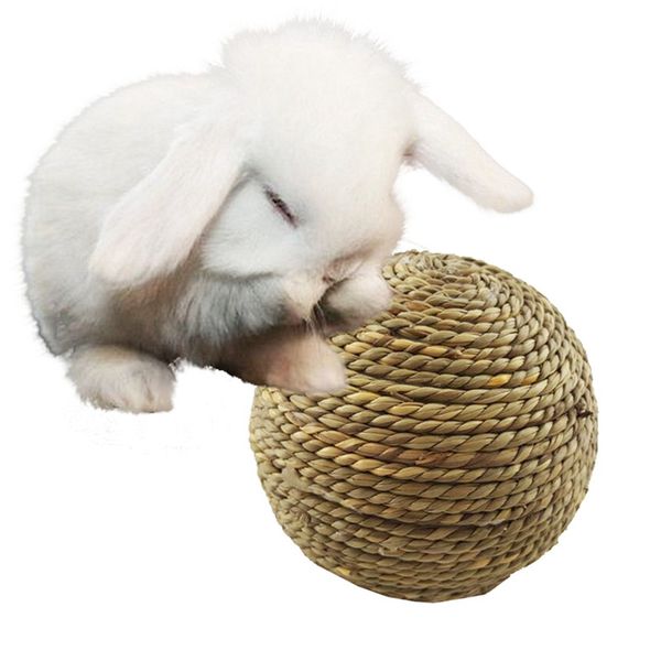 

4 шт / много pet нетоксичных игрушек укус устойчива rattan солома тканого мяча для хомячки кролики маленьких животных спорта бала игрушки ch