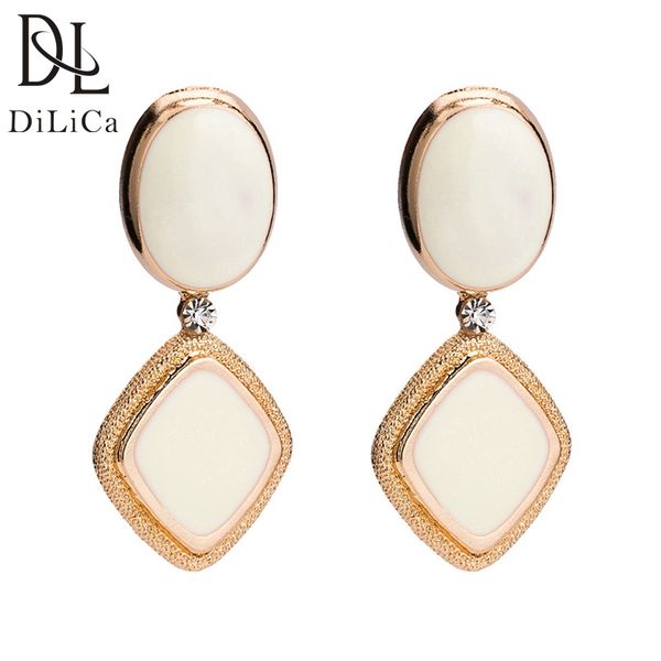 

dilica fashion women's earrings enamel statement earrings 2020 trendy big earring dangle jewelry grandes pendientes, Silver