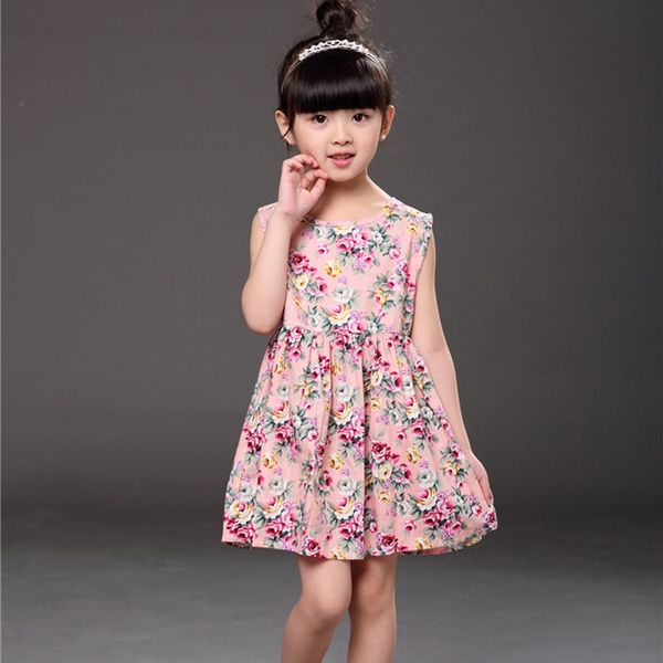 

fashionable baby girls princess dress floral printed princess party dress, Red;yellow