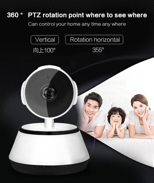 Wifi IP Camera 360 degreee PTZ roatation Video Surveillance 720P Night Vision 2 vias monitor monitores de áudio doméstico bebê