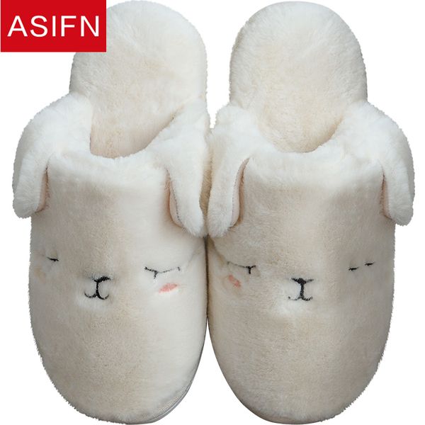

asifn women fur slippers winter shoes woman home slipper cute bathroom couples cute flip flops non-slip female male mules, Black