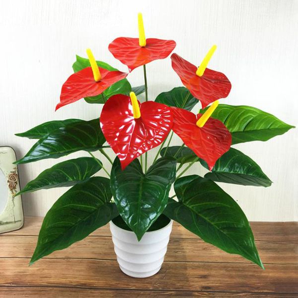 

artificial plant bonsai fake plant decor 1pcs flower green plastic flower potted for home deskdecoration bonsai