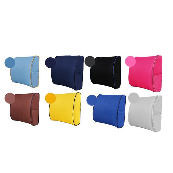 

lumbar pillow cushion lower slow rebound soft memory cotton mesh back support cool office chair pad car seat massager pillow