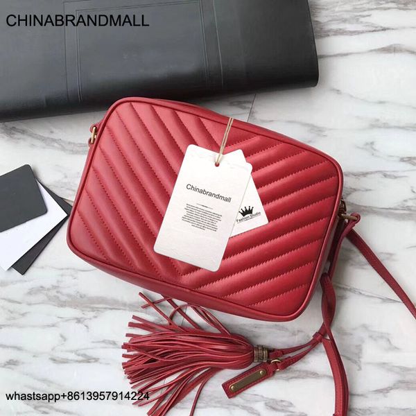 

2020 женщины роскошных сумок из телячьей кожи натуральной кожи шеврона кроссбоди сумка дизайнера бренд кошелек кисточка сумка lou камеры сум