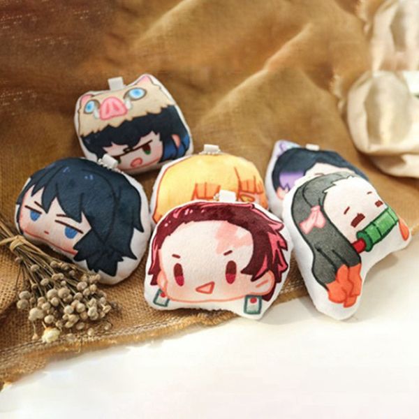 

аниме демон убийца брелок мультфильм рисунок kimetsu no yaiba kamado tanjirou двухсторонний акриловый брелок косплей подарок, Silver