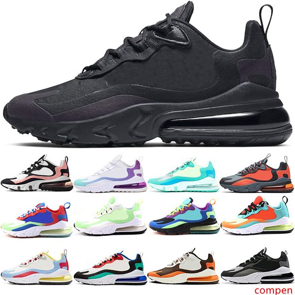 

react men women running shoes triple black bauhaus optical bleached coral grape grey orange designer mens trainers sport sneaker size 36-45