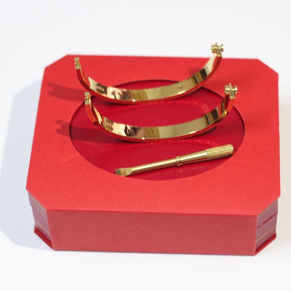 

Hot sale Titanium Steel Love Bracelets silver rose gold Bangles Women Men Screw Screwdriver Bracelet Couple Jewelry with original box set