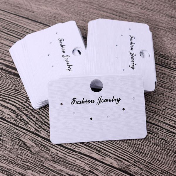 

new 200pcs 6x4 cm white paper 6 hole earring hangtag card custom logo cost extra jewelry display packing earrings card, Pink;blue