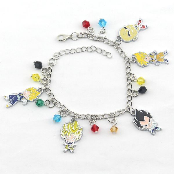 

classic japan anime seven charm bracelet metal accessories jewelry chain bangle for fans gift, Black