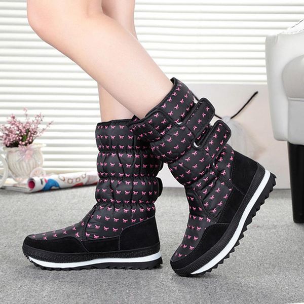 

shoes woman size 35-41 anti-slip women snow boots waterproof winter ladies boots 2018 warm shoes botas shoes woman, Black