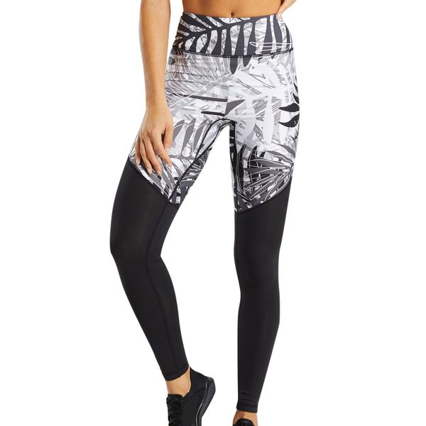 

ishowtienda woman yoga leggings for fitness pants printed women's digital printing stitching high waist sports casual yoga pants, White;red