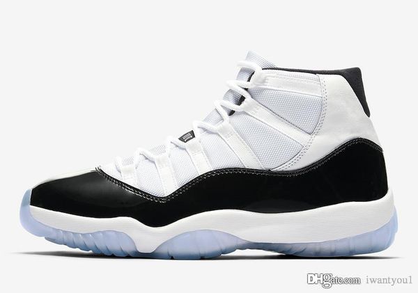 

2018 authentic air high 11 concord 45 men basketball shoes white black dark concord real carbon fiber sports sneakers 378037-100 36-47