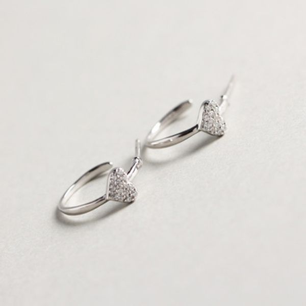 

glamour fashion s925 sterling silver love heart earrings fashion beauty hypoallergenic lady boutique jewelry girlfriend gift, Golden;silver