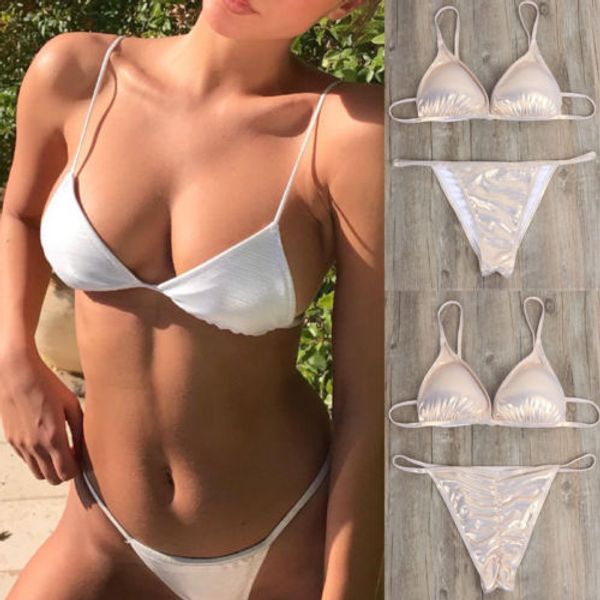 

women bandage push-up padded bra bikini set swimsuit bathing suit swimwear
