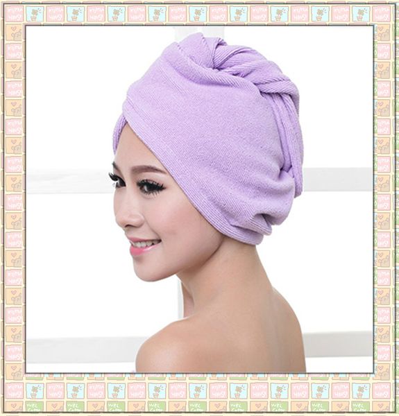 

2020 shower caps for magic quick dry hair microfiber towel drying turban wrap hat caps spa bathing caps