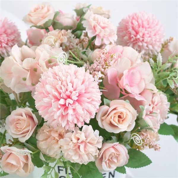 

beautiful artificial silk fake flowers creative wedding valentines bouquet bridal decor decoration home accessories decorative & wreaths