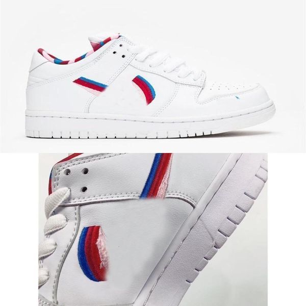 

est authentic parra x sb dunk low white pink furry gym red rose casual shoes man woman with original box cn4504 -100 sneakers sports, Black