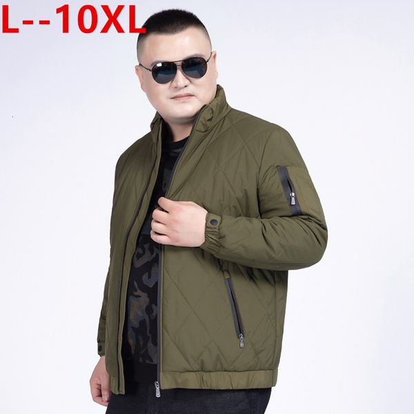 

10xl 7xl 8xl winter men parkas cotton padded outwear warm coat streetwear sportswear casual male slim zipper overcoat jackets, Black