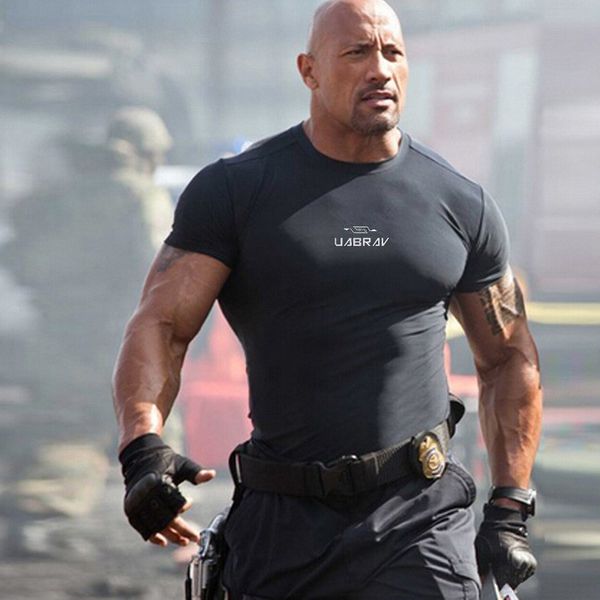 

quick-drying fitness t-shirts muscle short-sleeved t-shirt men's stretch t tight tactical t-shirt training physical top, Black;blue