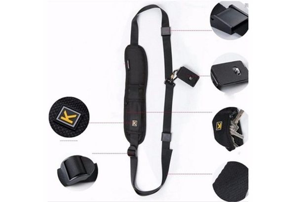 

Black Single Shoulder Sling Belt Strap for DSLR Digital SLR Camera Quick Rapid K Letter