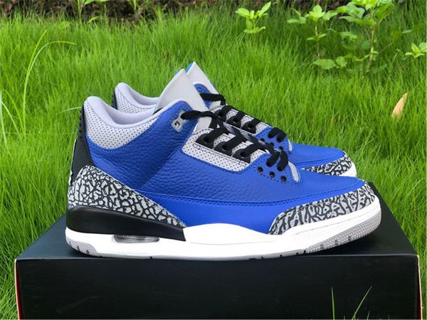 

2020 authentic air 3 varsity royal cement grey we the power blue unc another one man basketball shoes trainers with original box