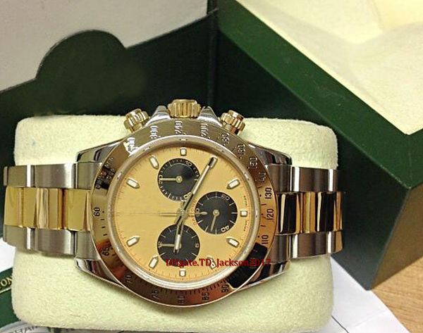 

original box certificate mens watches bi/colour 116523 champagne dial asia 2813 movement automatic, Slivery;brown