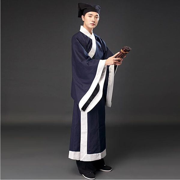 Abbigliamento etnico maschile di Hanfu Abito tradizionale cinese antico per uomo Costume di carnevale Vestito da studioso film TV abbigliamento da spettacolo