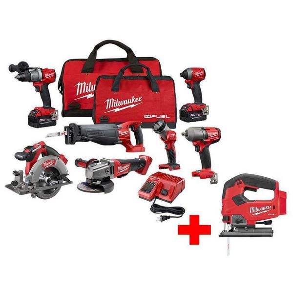 

Lithium ion 18 volt m18 fuel bru hle cordle combo kit w batterie and jig aw
