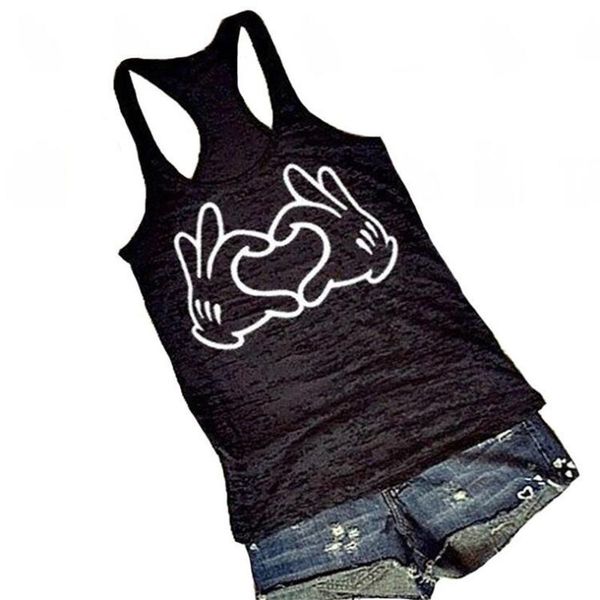 

indjxnd new harajuku love hand printed t-shirts casual tee summer sleeveless female t shirt women round neck clothing, White