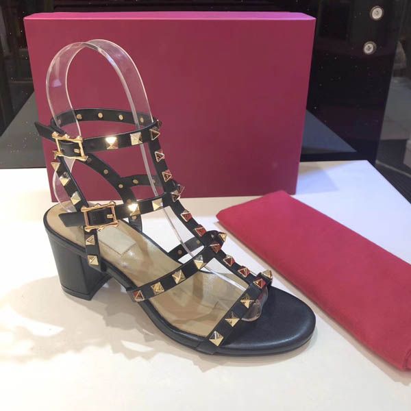 

branded women leather 10cm high heel sandal designer lady letter print leather ankle strap rubber sole sandal, Black