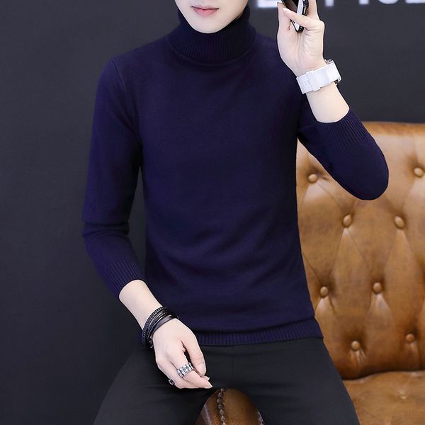 

wholesale-winter high neck thick warm sweater men turtleneck brand mens sweaters slim fit pullover men knitwear male double collar, White;black