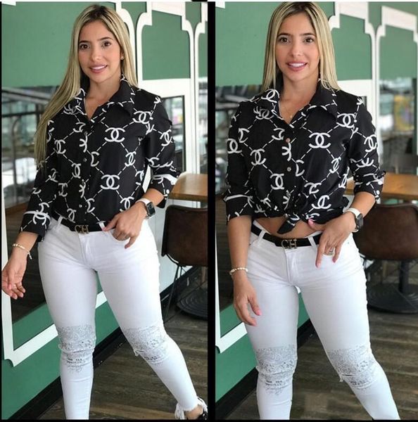 

brand women lapel collar printed medusa shirt dresses fd chanel slim fit mini dress vestidos club party wear, Black;gray