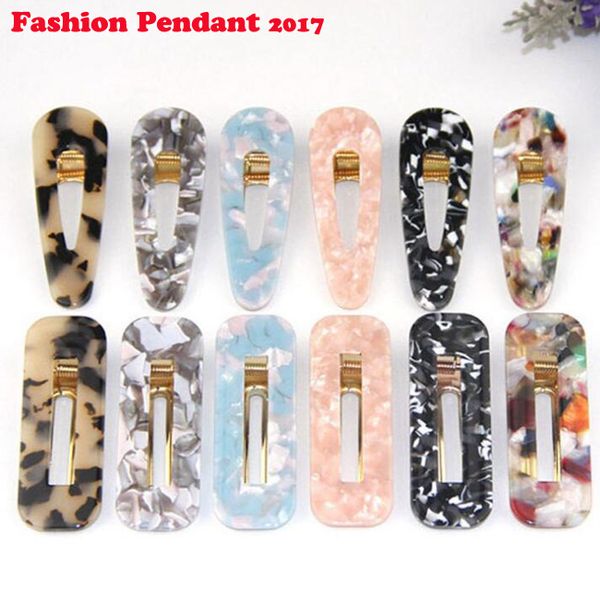

New korea hollow geometric waterdrop acrylic hair clip hiny tin foil equin hairpin women girl barrette hair acce orie