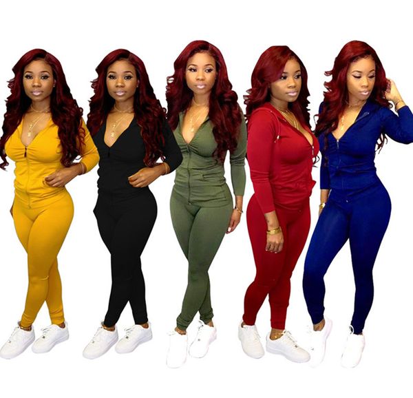 

женщины solid color tracksuit толстовки брюки 2 шт набор осень-зима одежда кардиган леггинсы нижнее верхняя одежда куртки пальто bodysuits, White