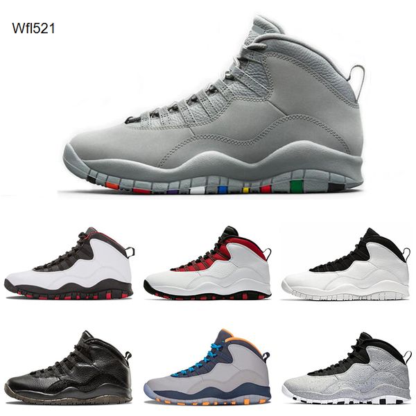 

new cement 10s mens basketball shoes class of 2006 westbrook cool grey chicago  trainers nakeskin jordan retros 8-13, Black