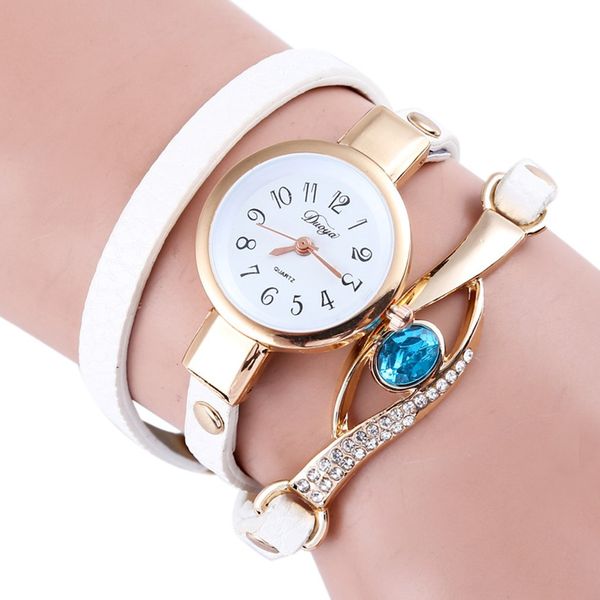 

multi-слоев rhinestone pu кожаный ремешок женщин наручные часы мода круглый циферблат кварцевые наручные часы, Slivery;brown