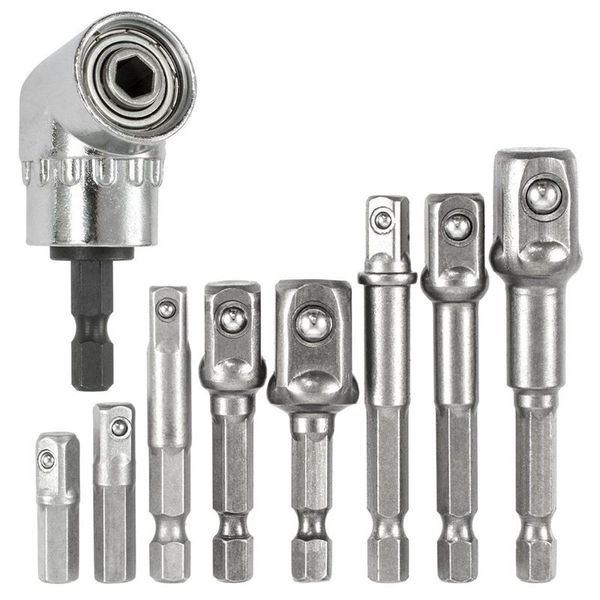 

socket adapter impact hex shank drill bits bar set 1/4 inch 3/8 inch 1/2 with 1pcs 105 degree 1/4 right angle drill ad