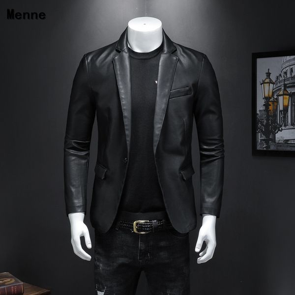 

2019 new men's jacket\ winter leather /poxi, Black