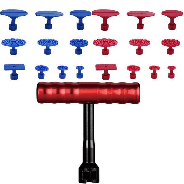 

1 set car t-bar body panel paintless hail repair tool dent puller lifter removal tool with 10 puller tabs hand for car body