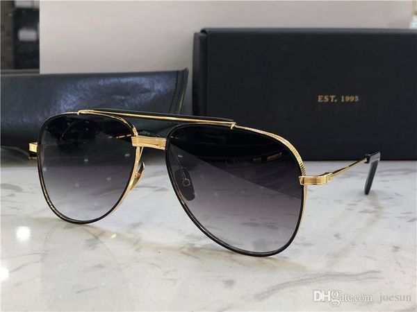 

new luxury popular sunglasses type404 men design k gold retro pilot frame fashion avant-garde style uv400 lens eyewear with case, White;black
