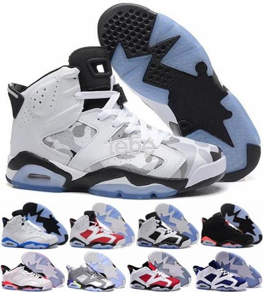 

new 6 6s mens women basketball shoes black blue white infrared low retro chrome sport blue red oreo alternate oreo black cat j6 sneakers