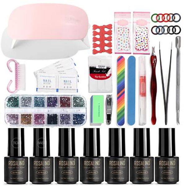 

nail art kits set polish polishing tool led light dryer soak kit