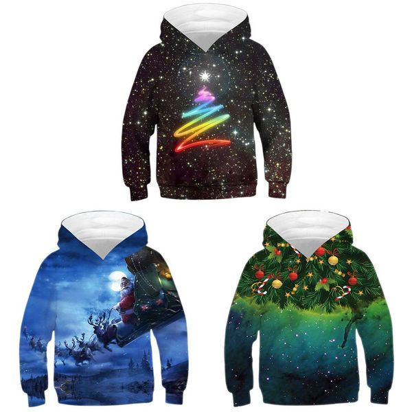 

3d рождество санта-клаус цифровой печати с капюшоном детский свитер с длинными рукавами кофты косплей маскарадная куртка, Blue;gray