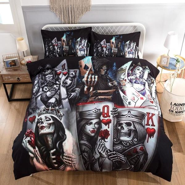 

new poker series bed set comforter bedding sets duvet cover set king  size bedclothes quilt cover pillow case home textiles